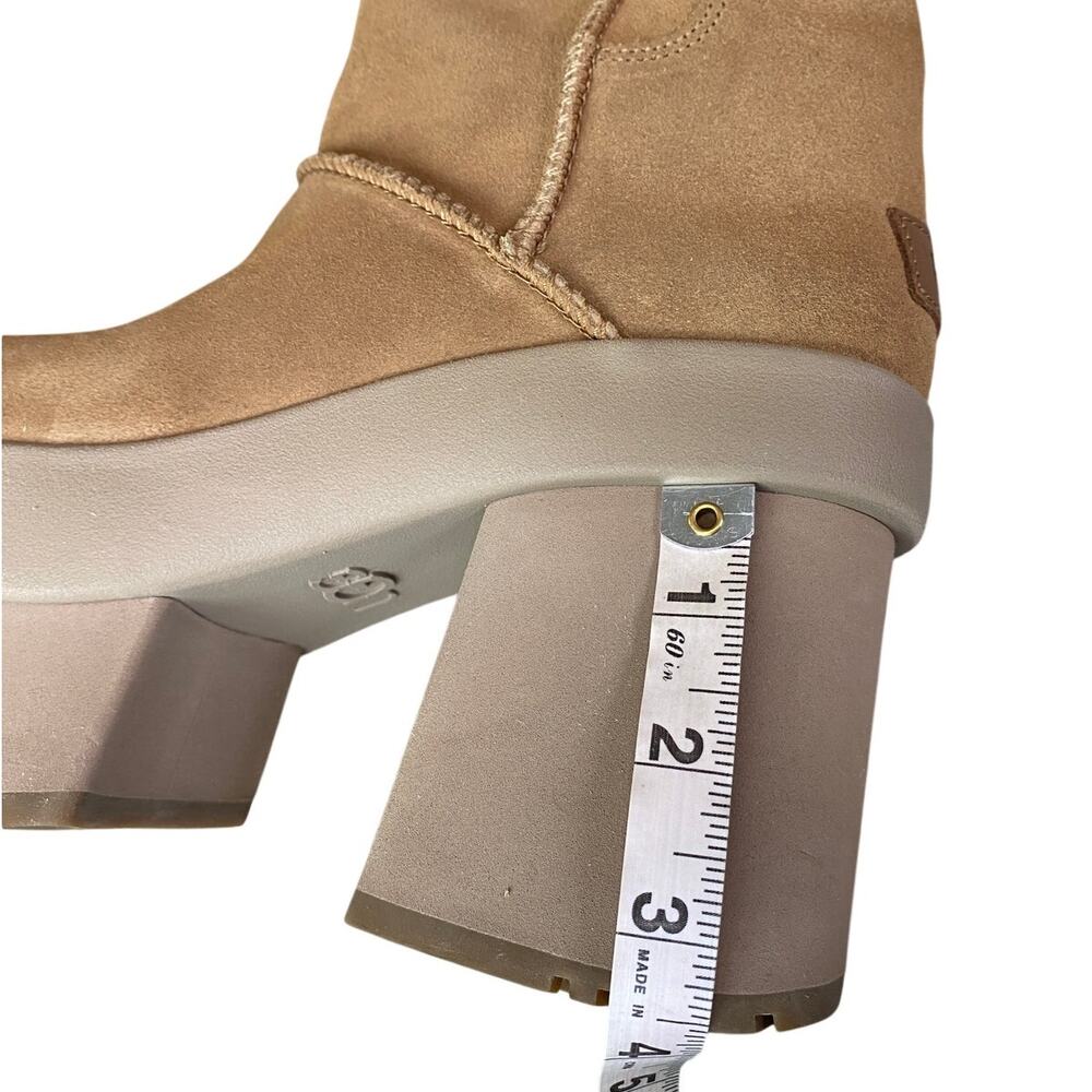UGG New Heights Chestnut Brown Platform Xtra Boots Size 8 - Picture 10 of 12